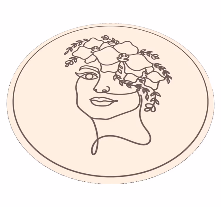 Botanikai vázlat illusztráció Vinil szőnyeg kör alakú - TenStickers