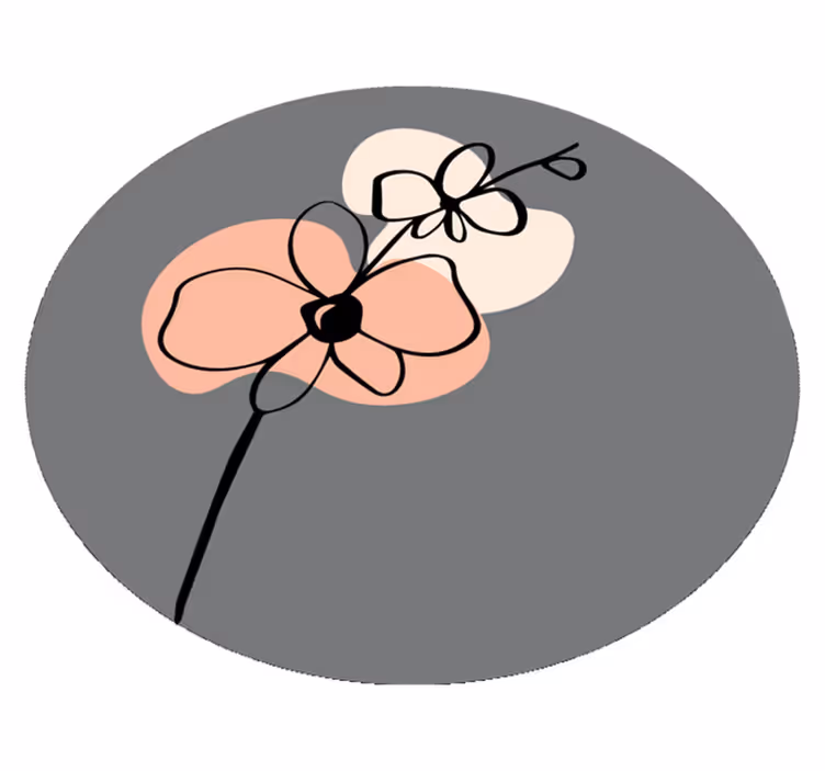 Minimalista stílusú szürke dizájn virágokkal és növényekkel - TenStickers