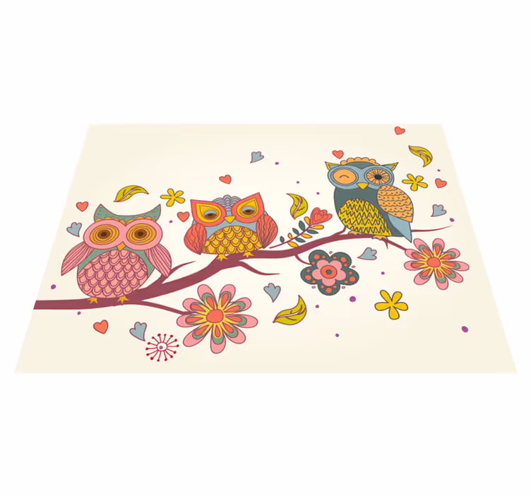 Mandala bagoly, sok színű hálószoba szőnyeg - TenStickers