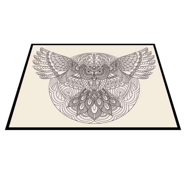 Elegáns bagoly minta vinil szőnyeg mandala - TenStickers