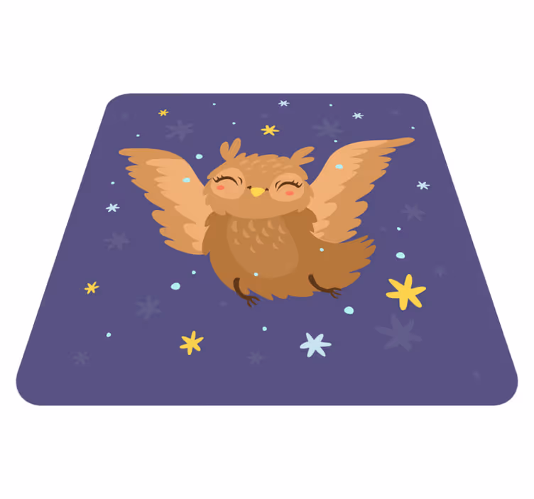 Vidám bagoly design vinil szőnyeg mások - TenStickers