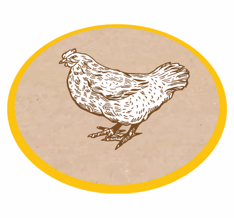 Csirke illusztráció vinil szőnyeg állat - TenStickers