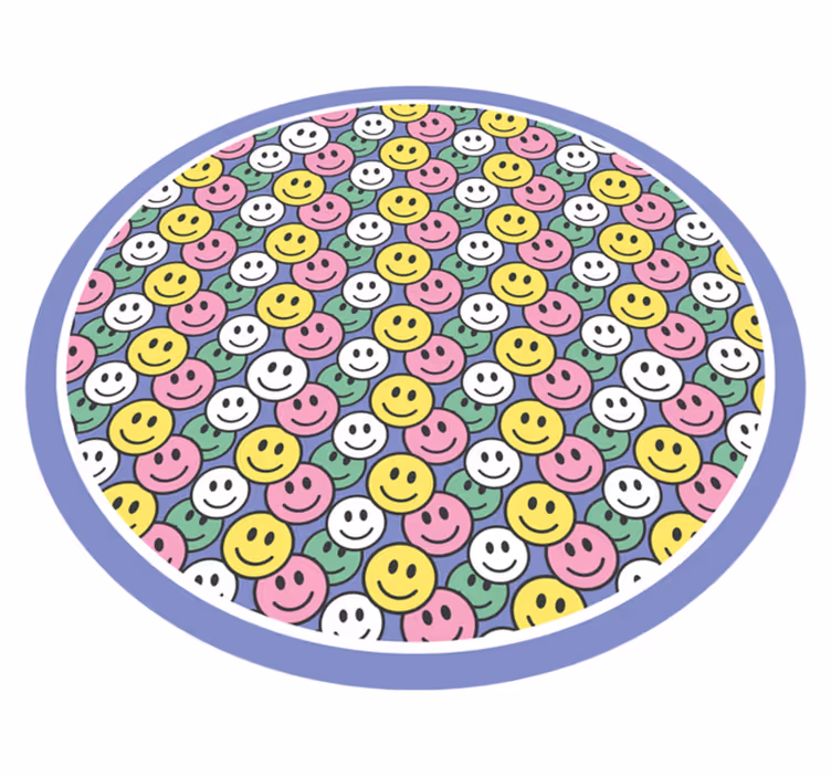 Boldog mosolygó arcok vinil szőnyeg mások - TenStickers