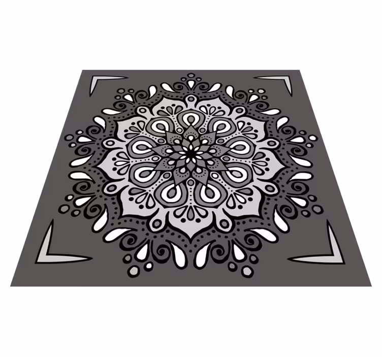 Elegáns motívum szürke alapon vinil szőnyeg mandala - TenStickers