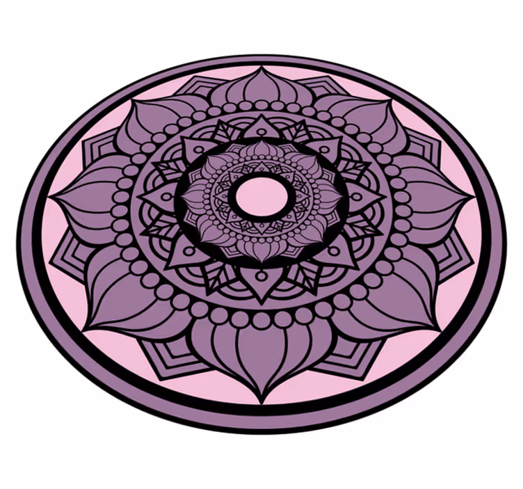 Kör alakú virágmintás vinil szőnyeg mandala - TenStickers