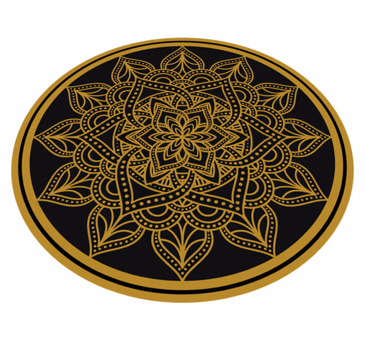 Arany nap formájú mandala vinyl szőnyeg - TenStickers
