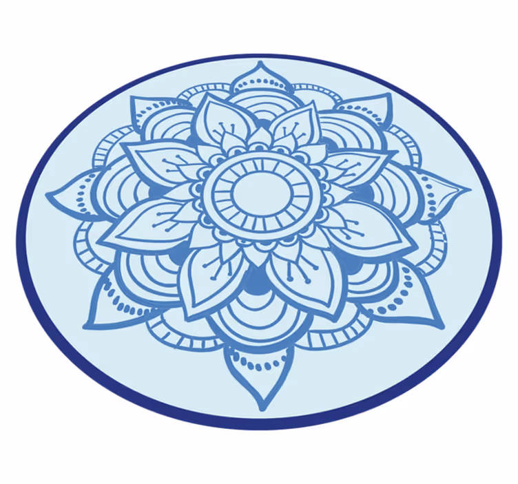 Afrikai stílusú kék mandala vinil szőnyeg - TenStickers