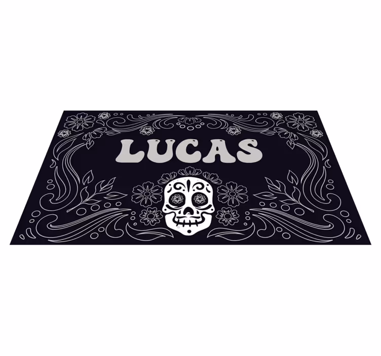 Koponya design névvel vinil szőnyeg halloween - TenStickers