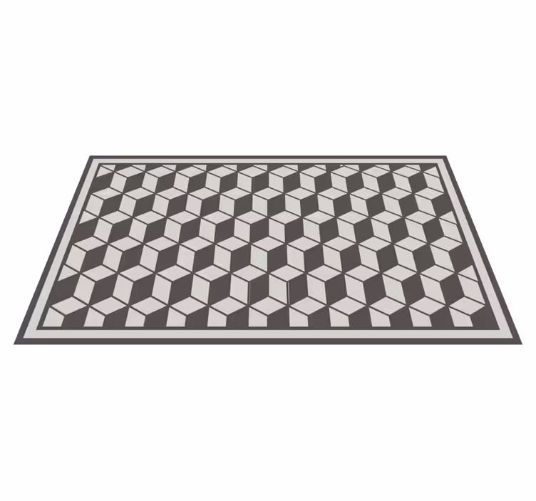Szürke 3d kockák geometriai szegéllyel - TenStickers