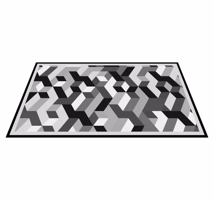 Modern szürke 3d kockák geometriai szőnyeg - TenStickers