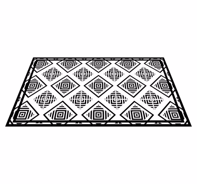 Monokróm motívumok vinil szőnyeg geometriai - TenStickers