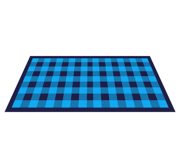 Azúrkék kockás motívum vinil szőnyeg geometriai - TenStickers