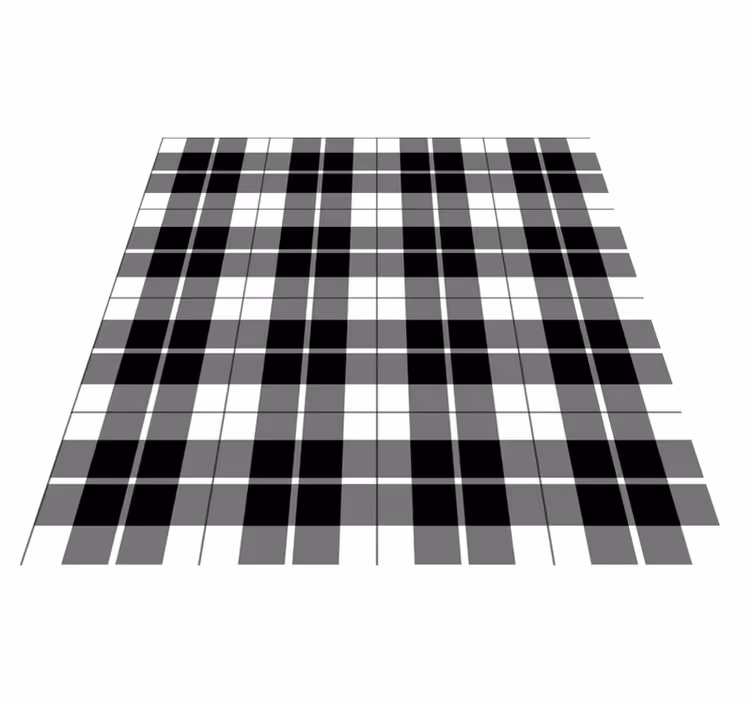 Fekete-fehér kockás vinil szőnyeg geometriai - TenStickers