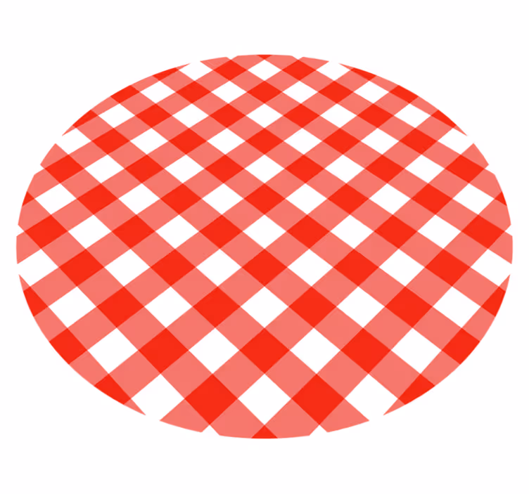 Vörös és fehér mintás négyzetes körszőnyeg - TenStickers