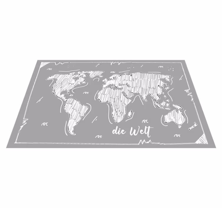 Vinil szőnyeg világtérkép körvonal - TenStickers