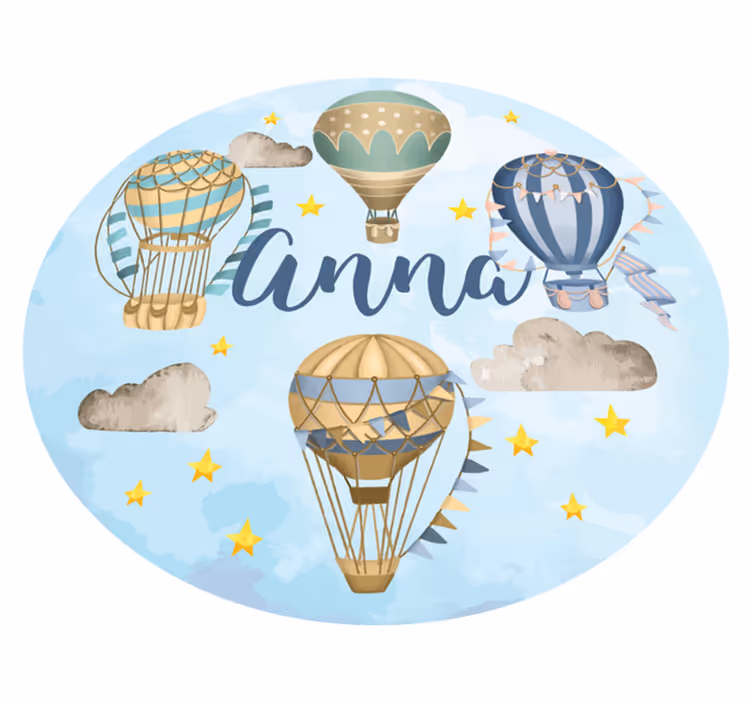 Léggömb fantázia Vinil szőnyeg nevekkel - TenStickers