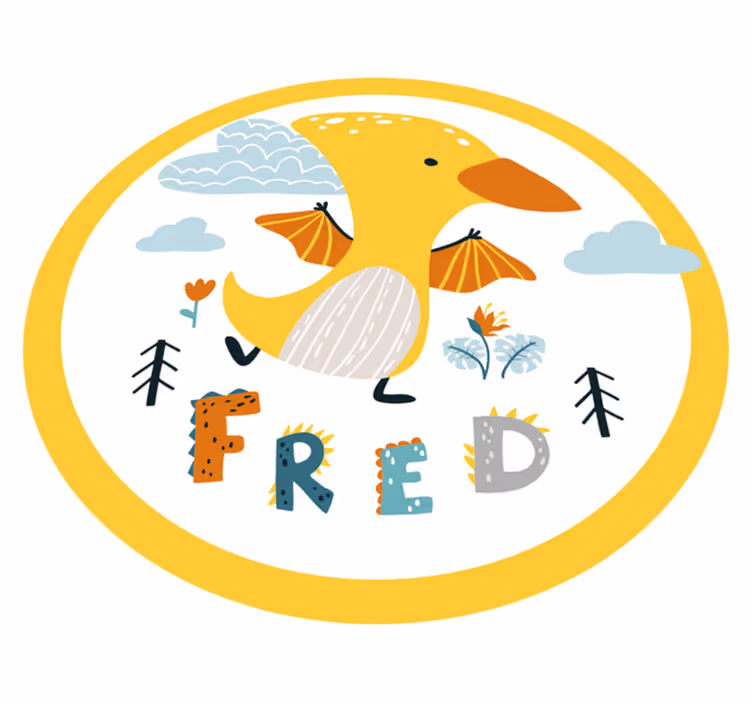Bébi dinoszaurusz Vinil szőnyeg nevekkel - TenStickers