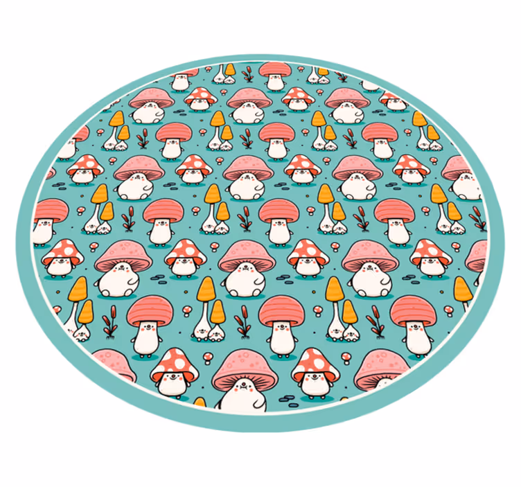 Vicces gombák arcok konyhai padlólapok - TenStickers