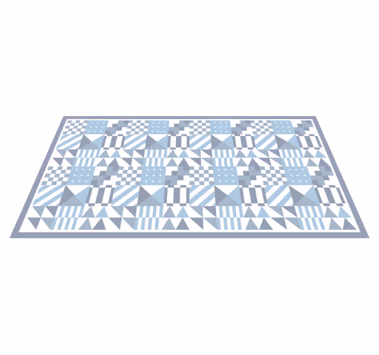 Geometriai kék mintás csempe szőnyeg - TenStickers