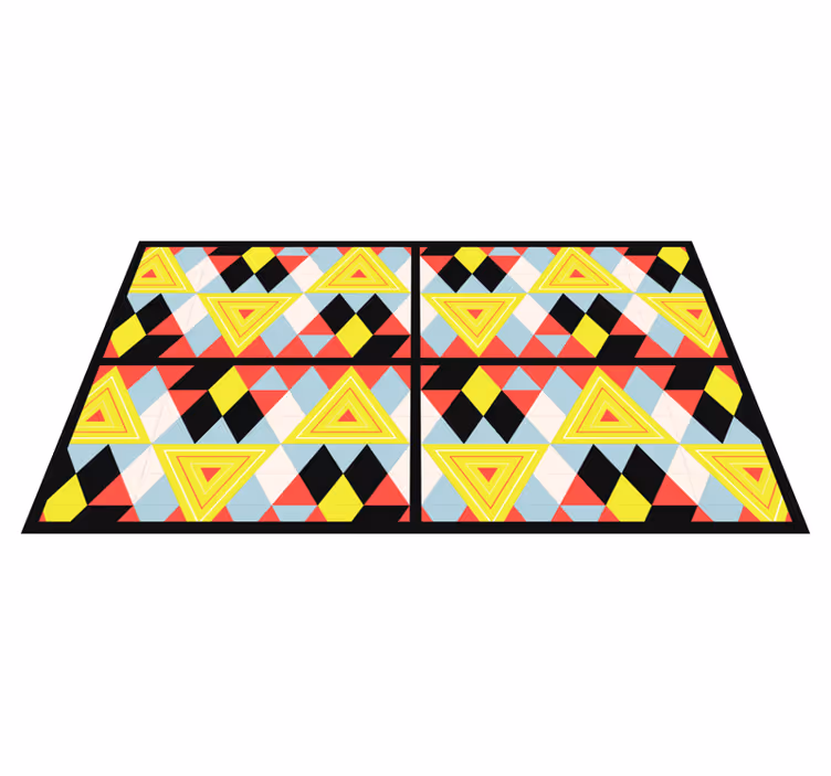 élénk háromszögek vinil szőnyeg geometriai - TenStickers