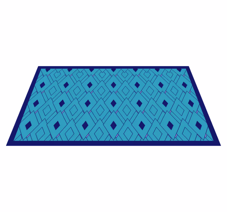 Kék gyémánt elemek vinil szőnyeg geometriai - TenStickers