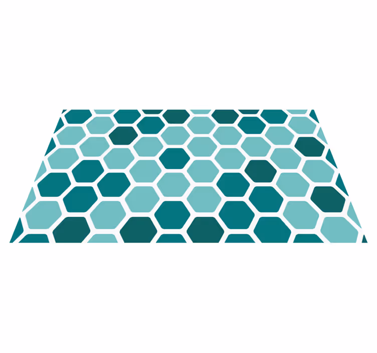 Türkiz hatszög mintás geometriai szőnyegek - TenStickers