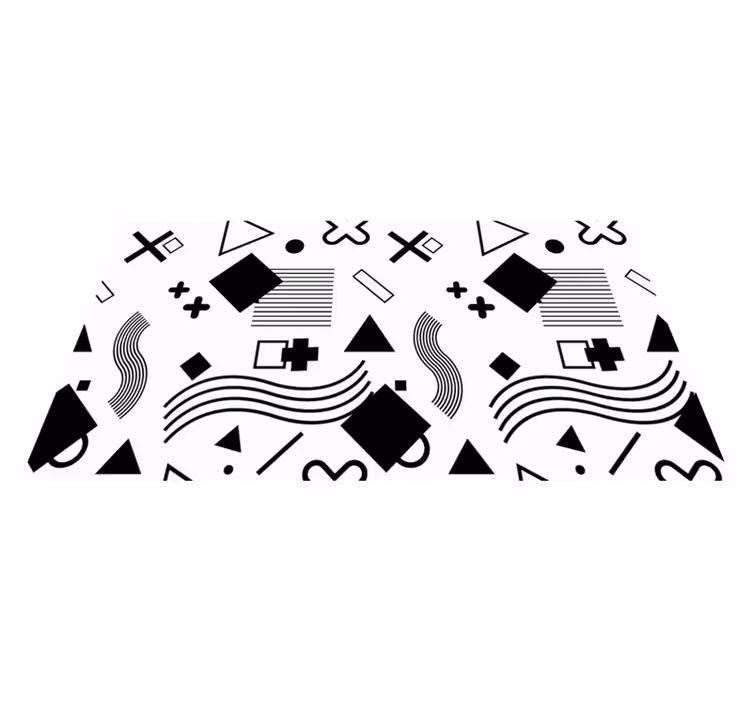Fekete minták vinil szőnyeg geometriai - TenStickers