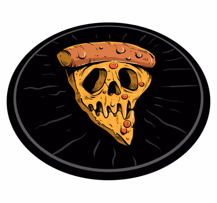 Koponya pizza szeletek vinil szőnyeg tinik - TenStickers