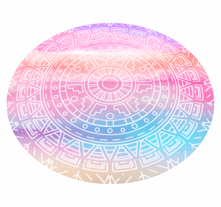 élénk geometriai elem vinil szőnyeg mandala - TenStickers