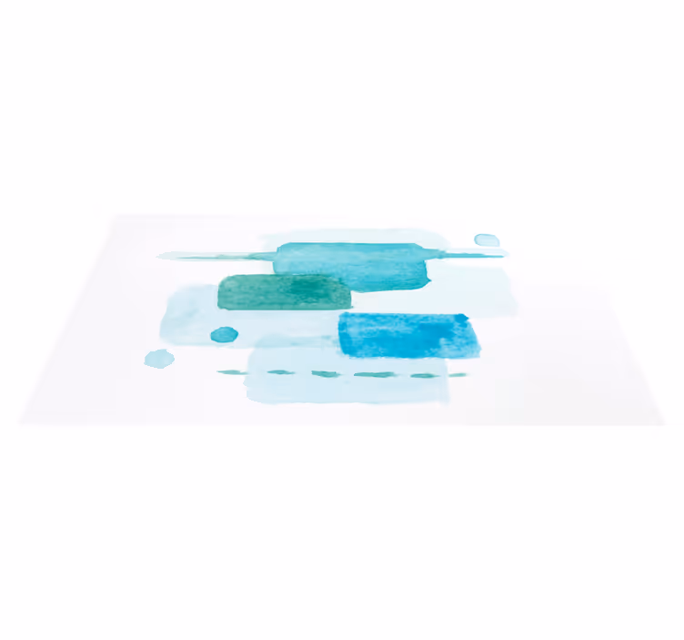 Akvarell kék ecsetvonások nordic vinyl szőnyeg - TenStickers