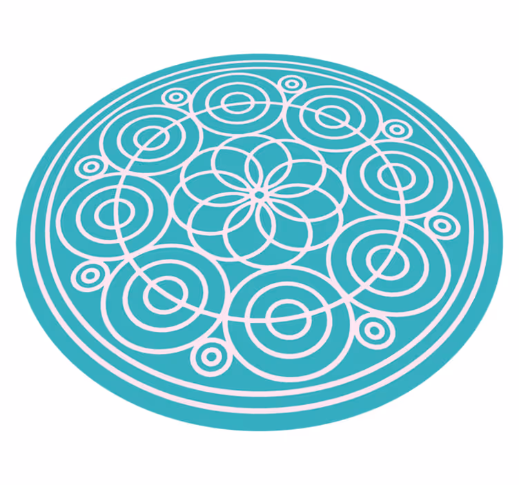 Türkiz kör alakú minta vinil szőnyeg mandala - TenStickers
