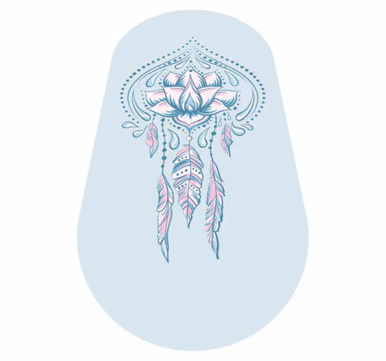 Lótuszvirág az oldalsó mandala vinil szőnyegből - TenStickers