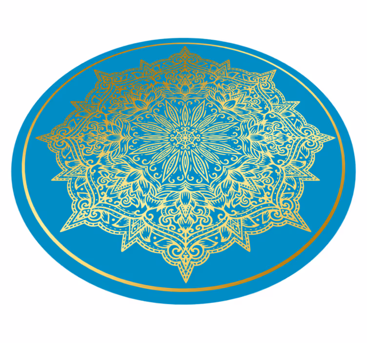 Fémes árnyalat kék mandala vinil szőnyeggel - TenStickers