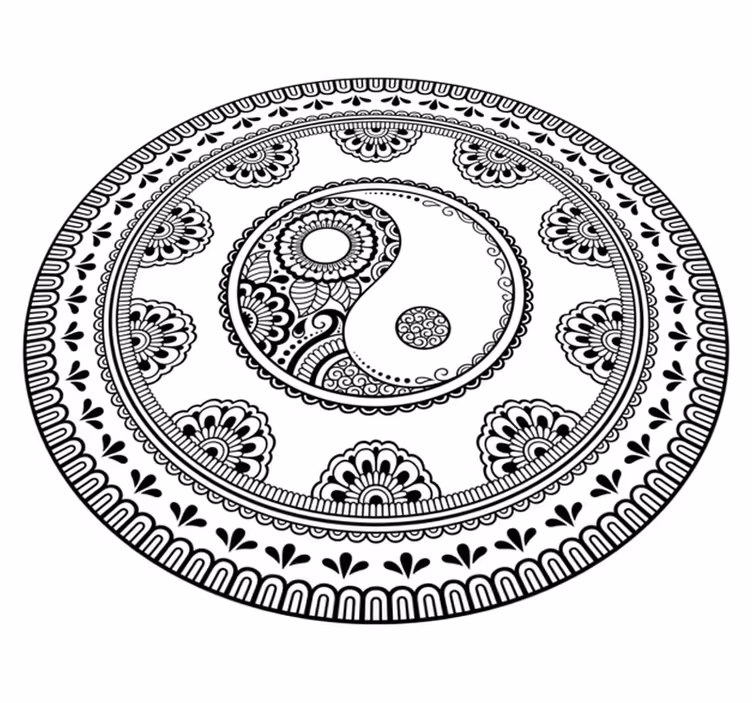 Spirituális hindi stílusú mandala szimbólumok vinil szőnyeg - TenStickers