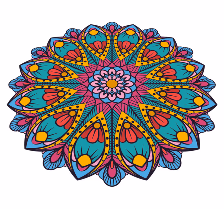 Szivárvány színek mandala vinil szőnyeg - TenStickers