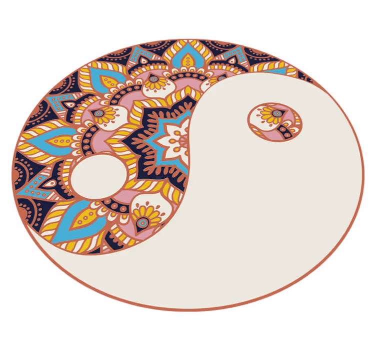 Színes ying yang mandala vinil szőnyeggel - TenStickers