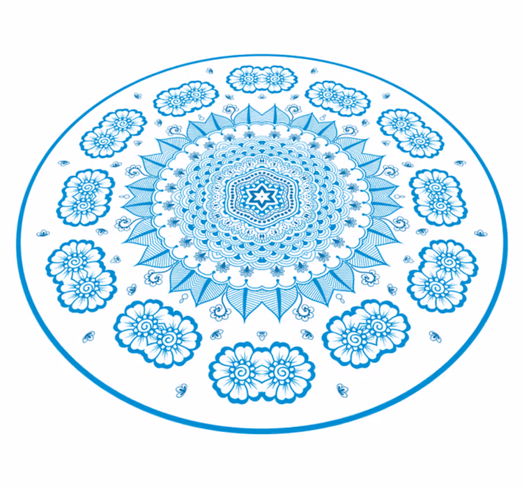 Bonyolult virágos inspiráció vinil szőnyeg mandala - TenStickers