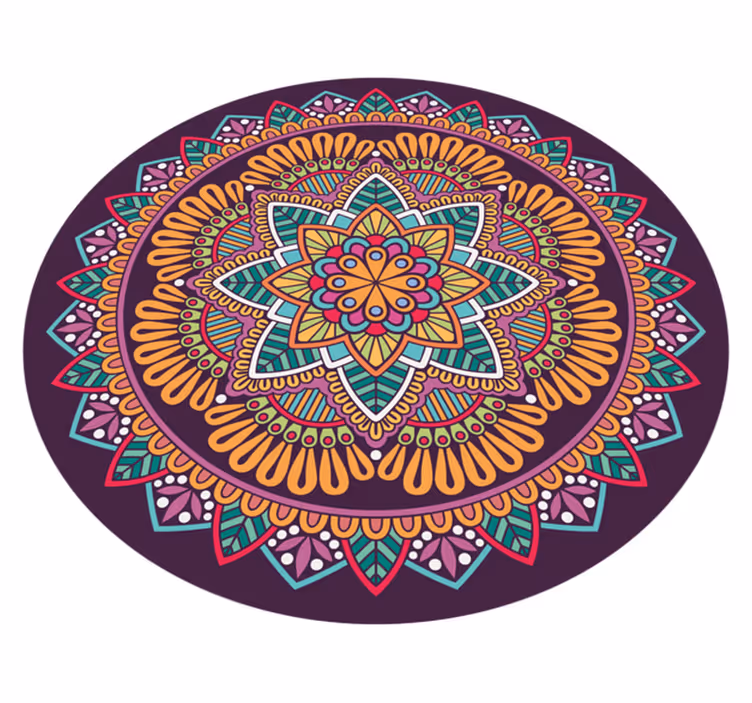 Absztrakt mandala virág alakú mandala vinil szőnyeg - TenStickers
