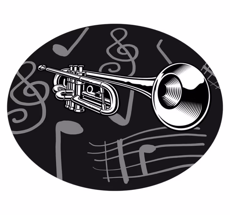 Hangszer téma Vinil szőnyeg kör alakú - TenStickers