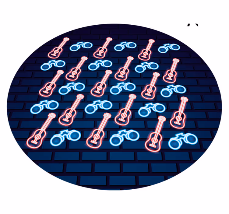 Neon zenei minták vinil szőnyeg tinik - TenStickers