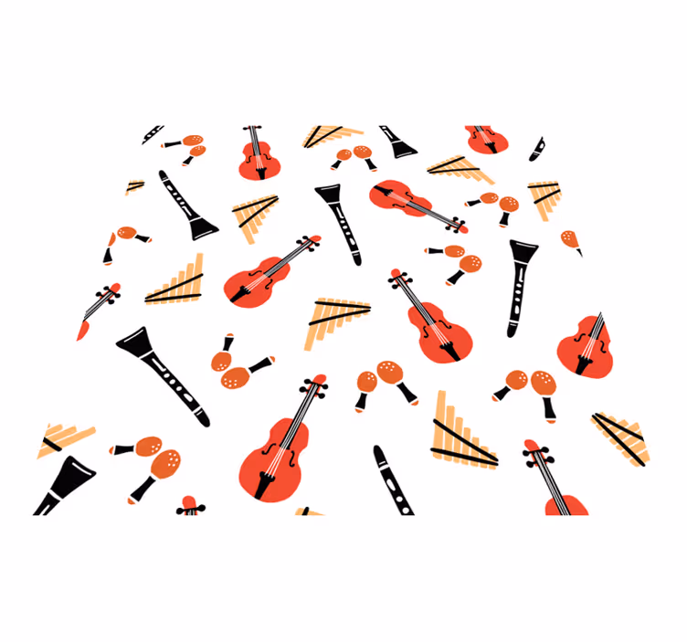 Vinil szőnyeg hangszermotívumokkal - TenStickers