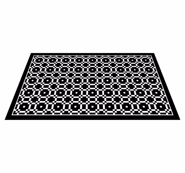Monokróm minta vinil szőnyeg geometriai - TenStickers