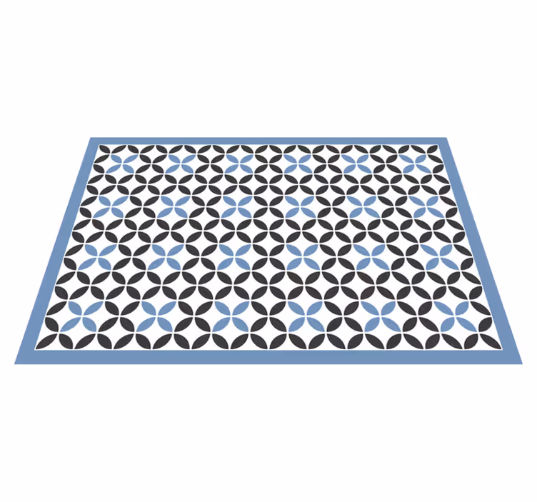 Overlay kék körkörös minta vinil szőnyeg geometriai - TenStickers