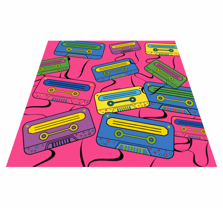 élénk kazetták vinil szőnyeg tinik - TenStickers