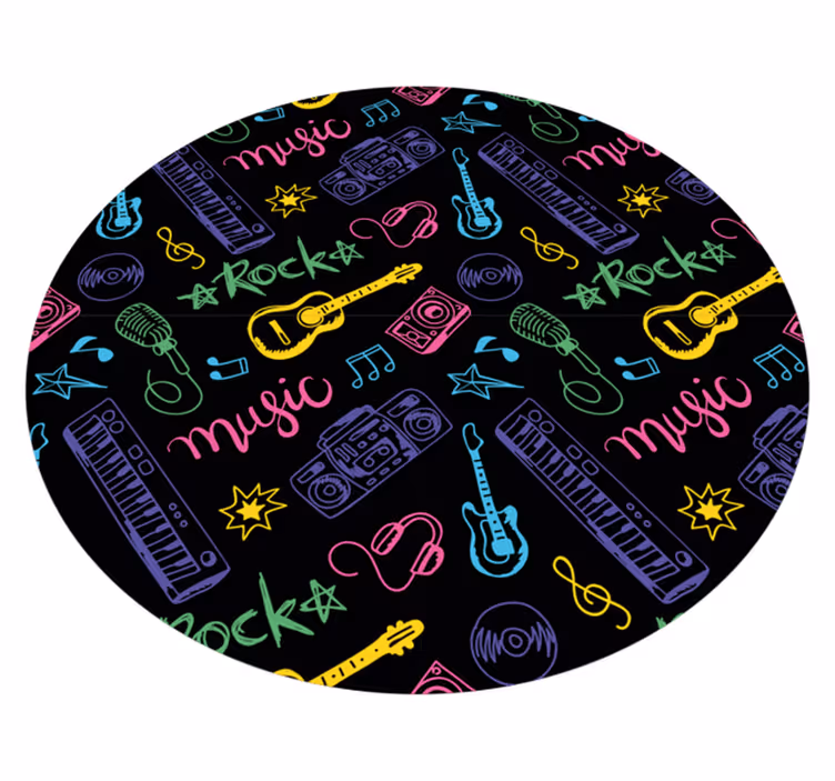 Zenei ikonok minta vinil szőnyeg tinik - TenStickers