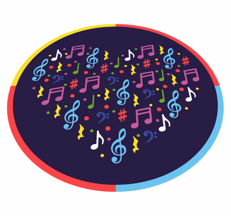 Hangjegy szív vinil szőnyeg tinik - TenStickers