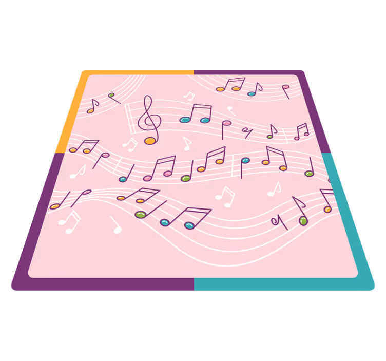 Finom hangjegyek szögletes vinil szőnyeg - TenStickers