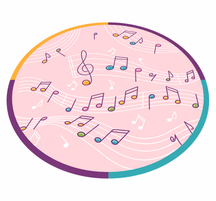Hangjegyek motívuma vinil szőnyeg tinik - TenStickers