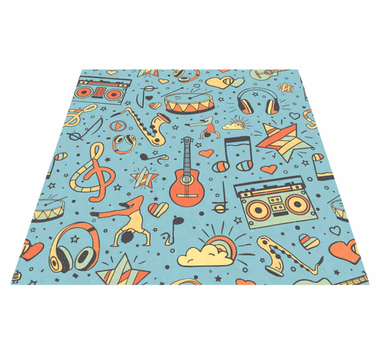 Játékos zenei szimbólumok vinil szőnyeg mások - TenStickers