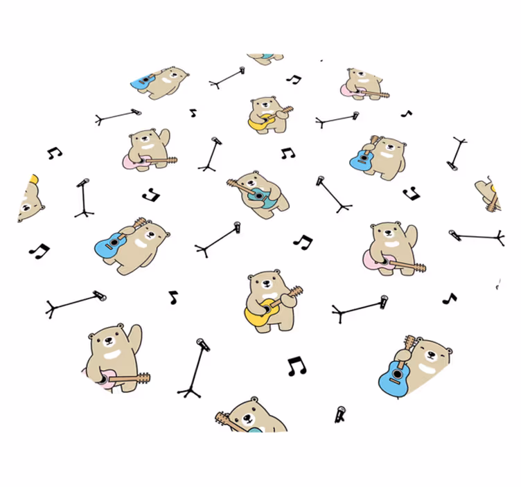Zenélő medve móka vinil szőnyeg óvodák - TenStickers